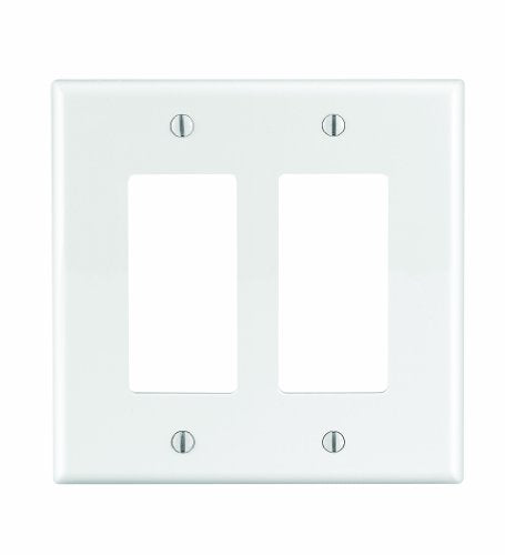 Leviton Decora White 2 gang Nylon Decorator Wall Plate 1 pk