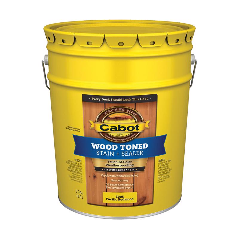 Cabot Wood Toned Stain & Sealer Transparent Pacific Redwood Oil-Based Deck and Siding Stain 5 gal