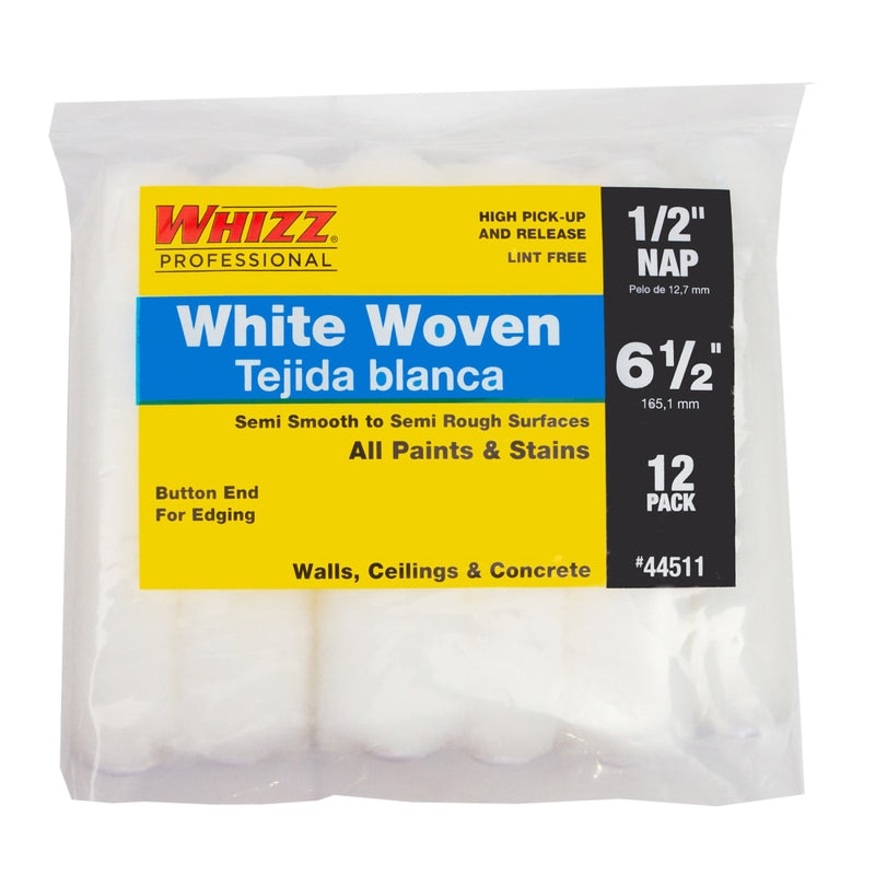 Whizz Woven 6.5 in. W X 1/2 in. Mini Paint Roller Cover 12 pk