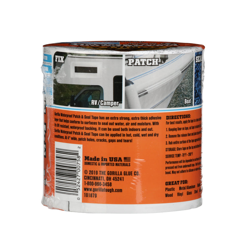 Gorilla 4 in. W X 10 ft. L White Waterproof Repair Tape