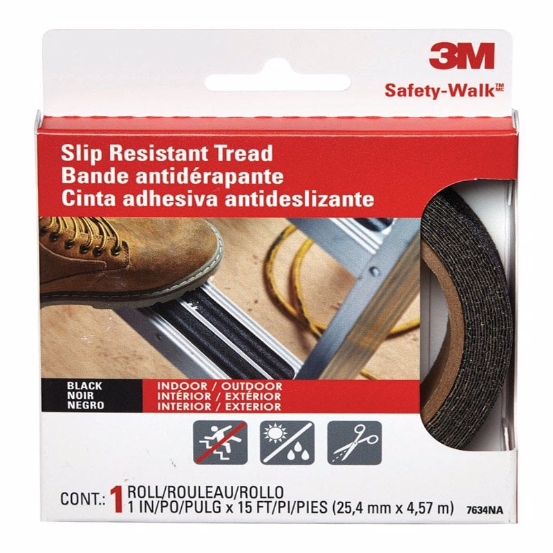 3M Safety-Walk 1 in. W X 15 in. L Black Vinyl Anti-Slip Treads