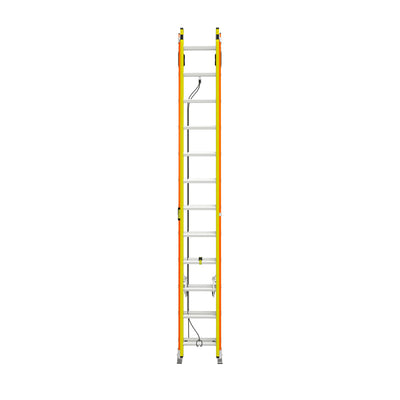 Werner Glidesafe 24 ft. H Fiberglass Telescoping Extension Ladder Type IA 300 lb. capacity