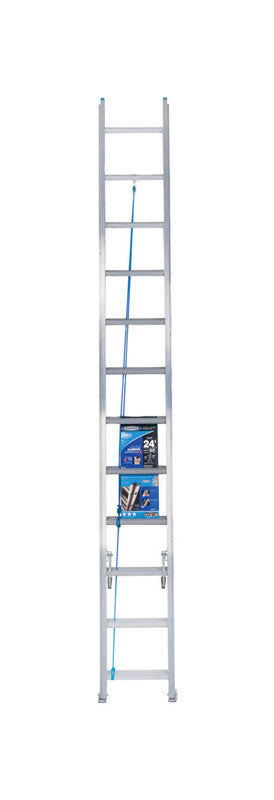 Werner 24 ft. H Aluminum Telescoping Extension Ladder Type I 250 lb. capacity