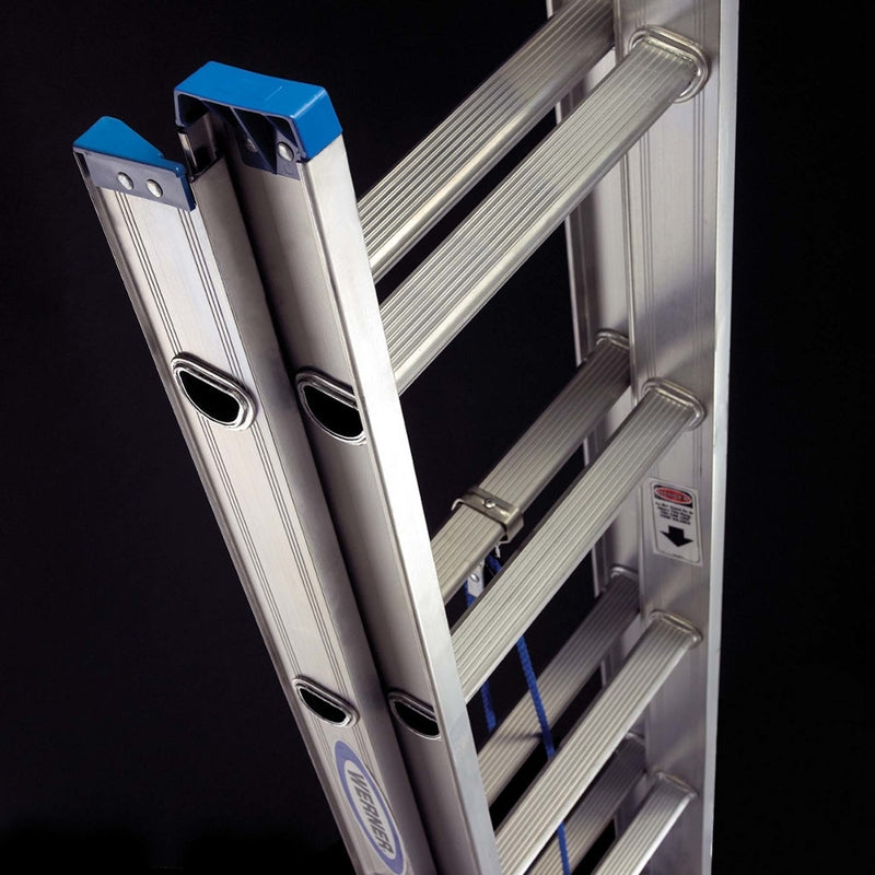 Werner 32 ft. H Aluminum Telescoping Extension Ladder Type I 250 lb. capacity