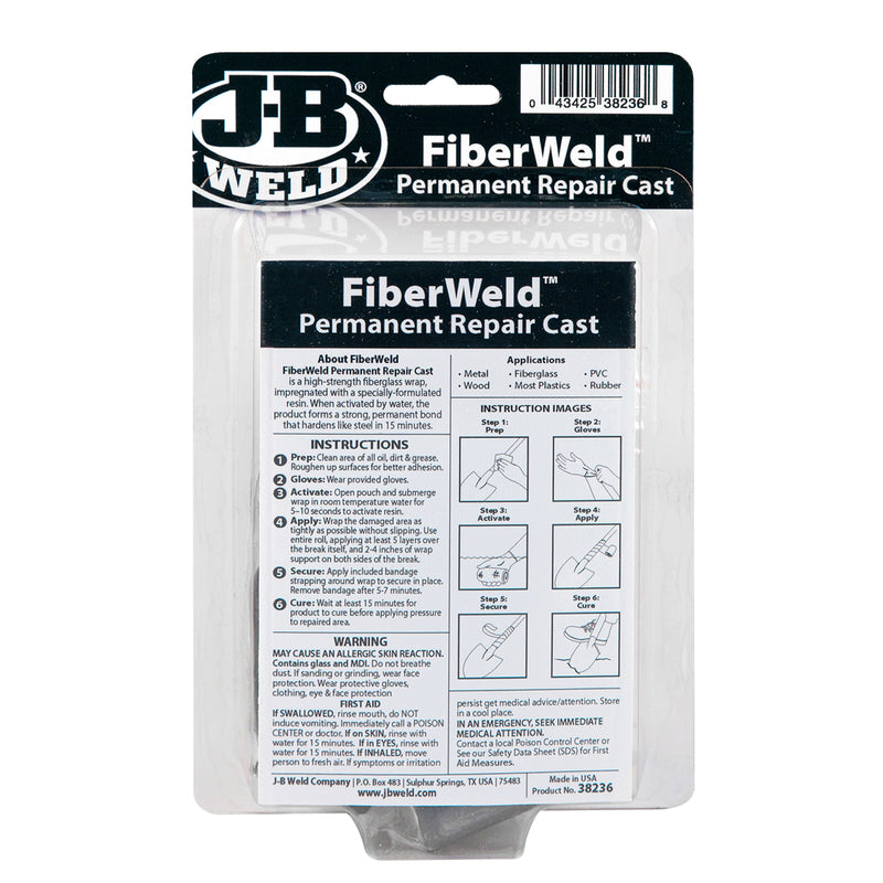 J-B Weld FiberWeld High Strength Epoxy Adhesive Permanent Fabric Adhesive 1 pc