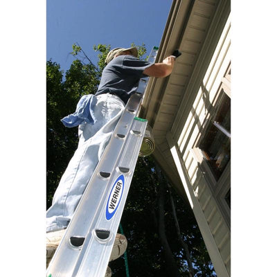 Werner 28 ft. H Aluminum Telescoping Extension Ladder Type II 225 lb. capacity