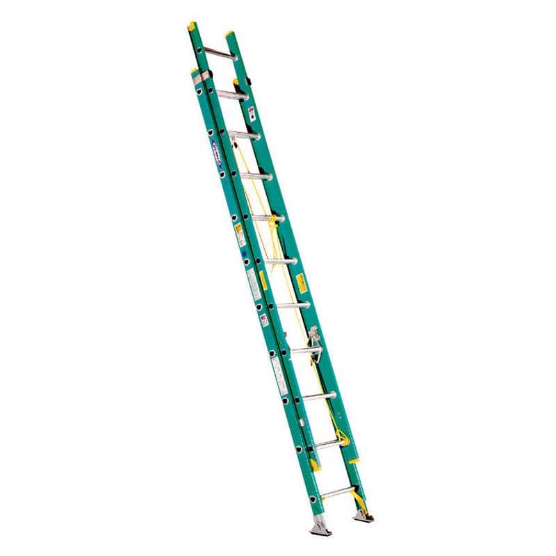 Werner 20 ft. H Fiberglass Telescoping Extension Ladder Type II 225 lb. capacity