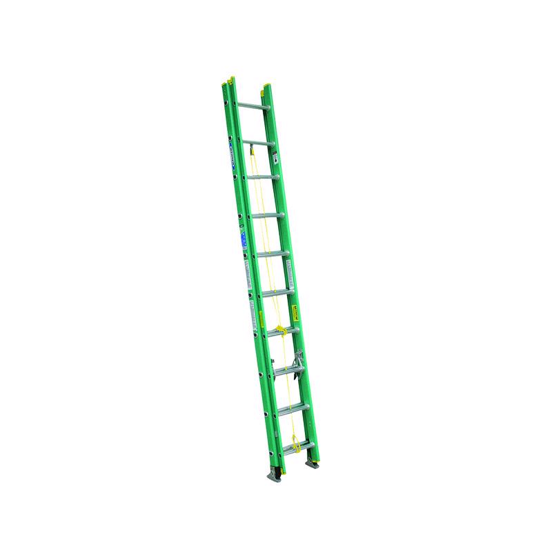 Werner 20 ft. H Fiberglass Telescoping Extension Ladder Type II 225 lb. capacity