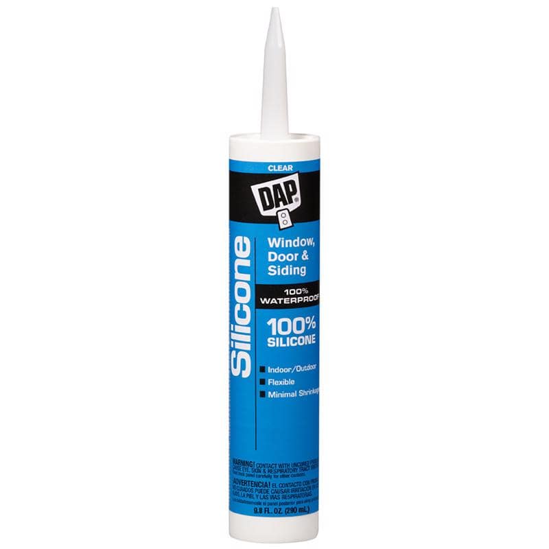 DAP Clear Silicone Rubber Door/Siding/ Window Sealant 9.8 oz