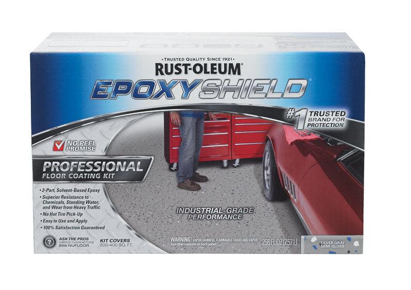 Rust-Oleum EpoxyShield Semi-Gloss Silver Gray Solvent-Based Epoxy Epoxy Floor Paint 256 oz