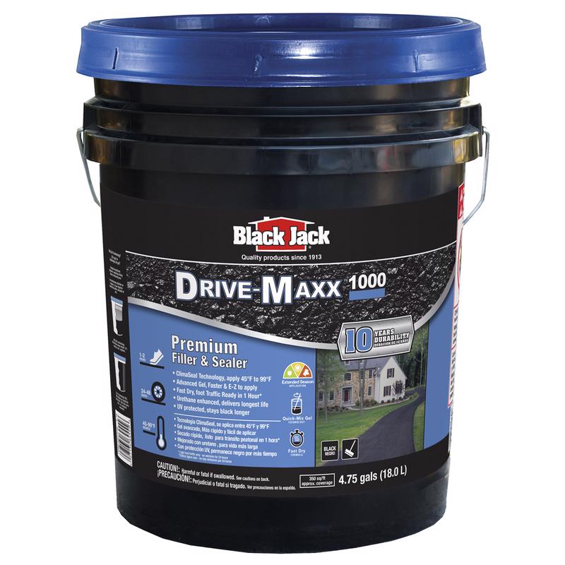 Black Jack Drive-Maxx 1000 Matte Black Water-Based Rubberized Asphalt Driveway Sealer 4.75 gal