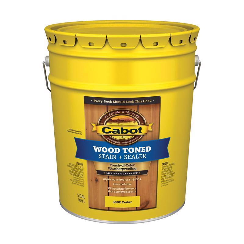 Cabot Wood Toned Stain & Sealer Transparent Cedar Oil-Based Deck and Siding Stain 5 gal