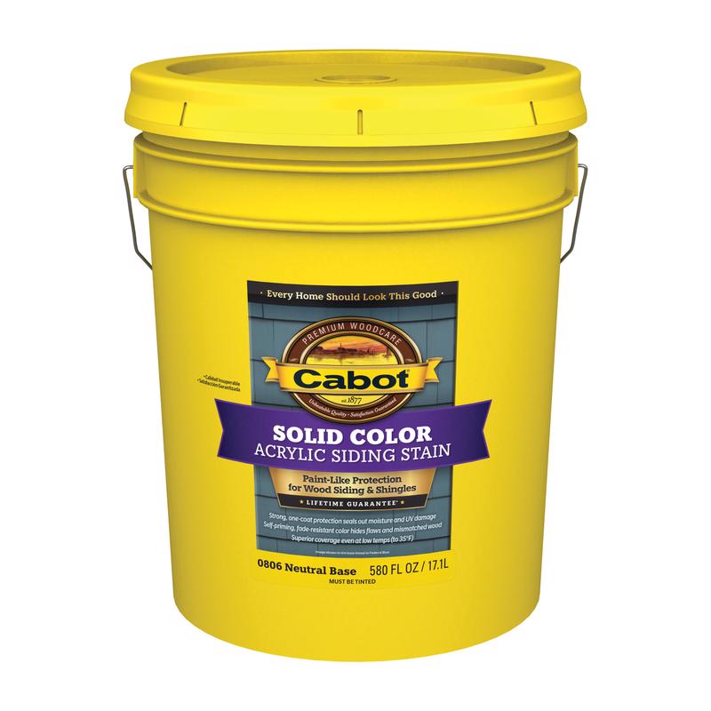 Cabot Solid Color Acrylic Siding Stain Solid Tintable Neutral Base Acrylic Siding Stain 5 gal
