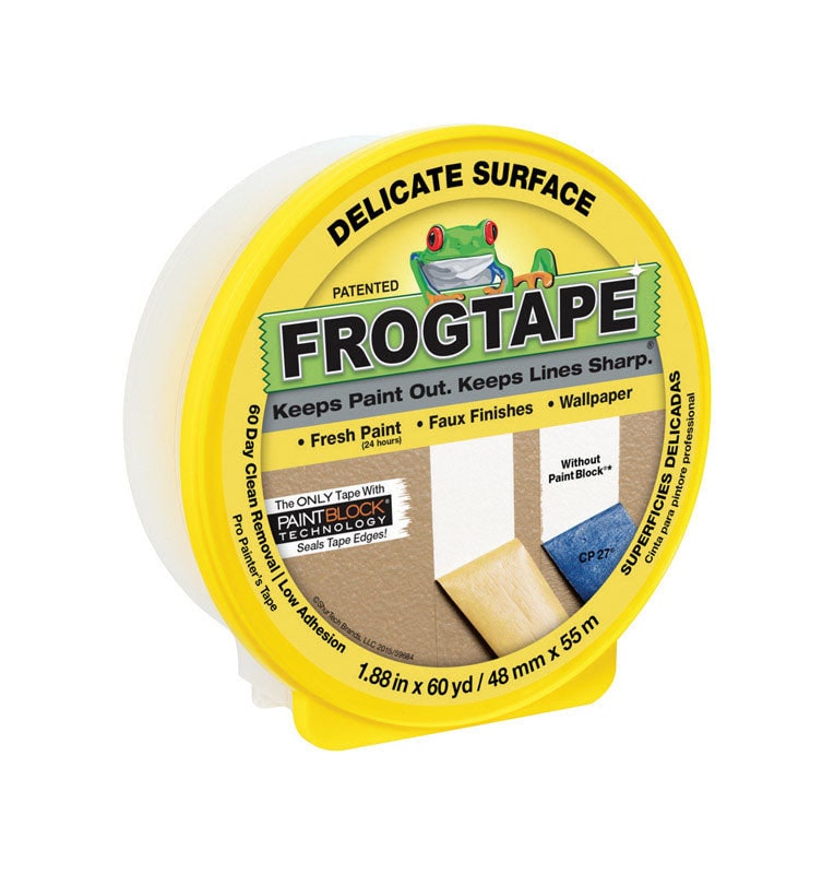 FrogTape 1.88 in. W X 60 yd L Yellow Low Strength Painter&