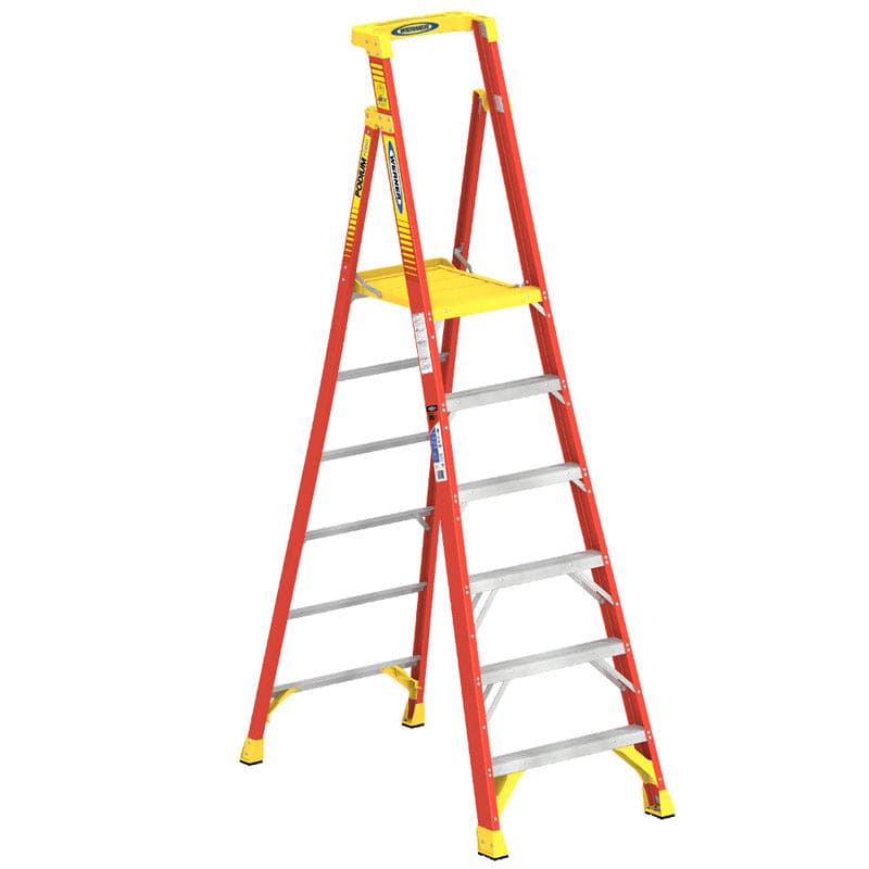 Werner 6 ft. H Fiberglass Podium Platform Ladder Type IA 300 lb. capacity