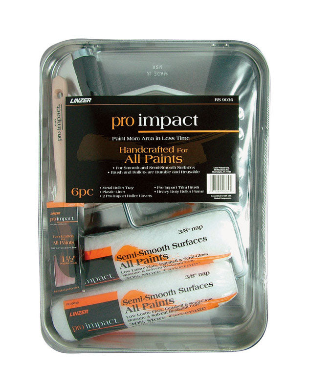 Linzer Pro Impact Metal 9 in. W X 9 in. L Paint Tray Set