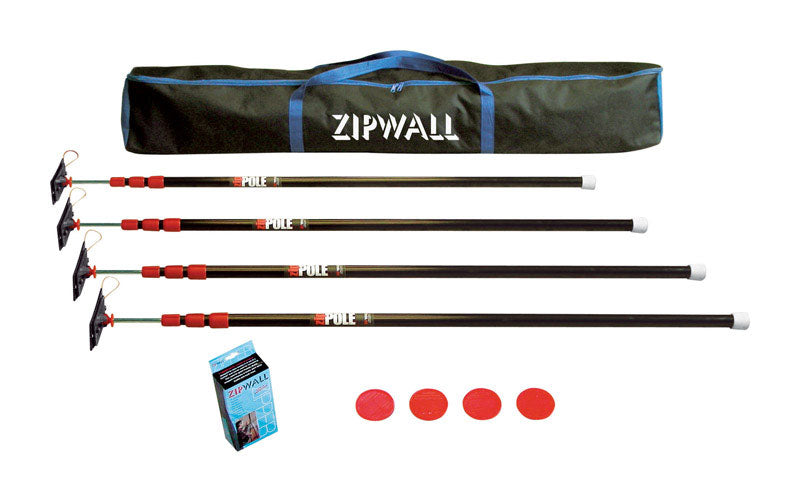 Zipwall ZipPole Telescoping 10-1/4 ft. L X 1 in. D Stainless Steel Extension Pole Multicolored