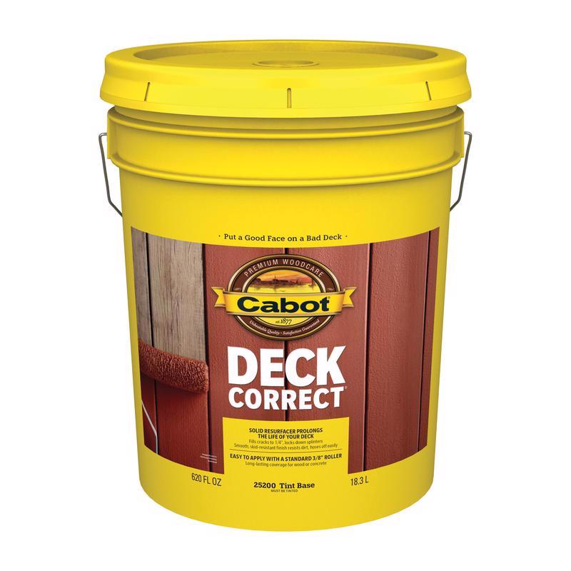 Cabot DeckCorrect Solid Tintable Tint Base Water-Based Acrylic Deck Stain 5 gal