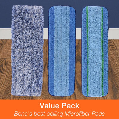 Bona Microplus 15 in. Wet Microfiber Mop Pad 3 pk