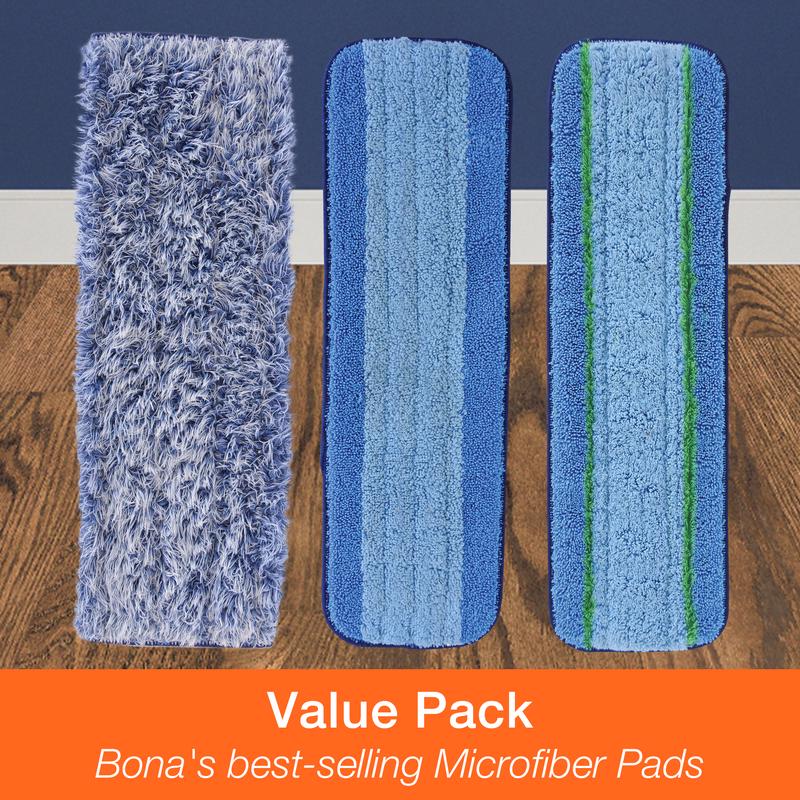 Bona Microplus 15 in. Wet Microfiber Mop Pad 3 pk