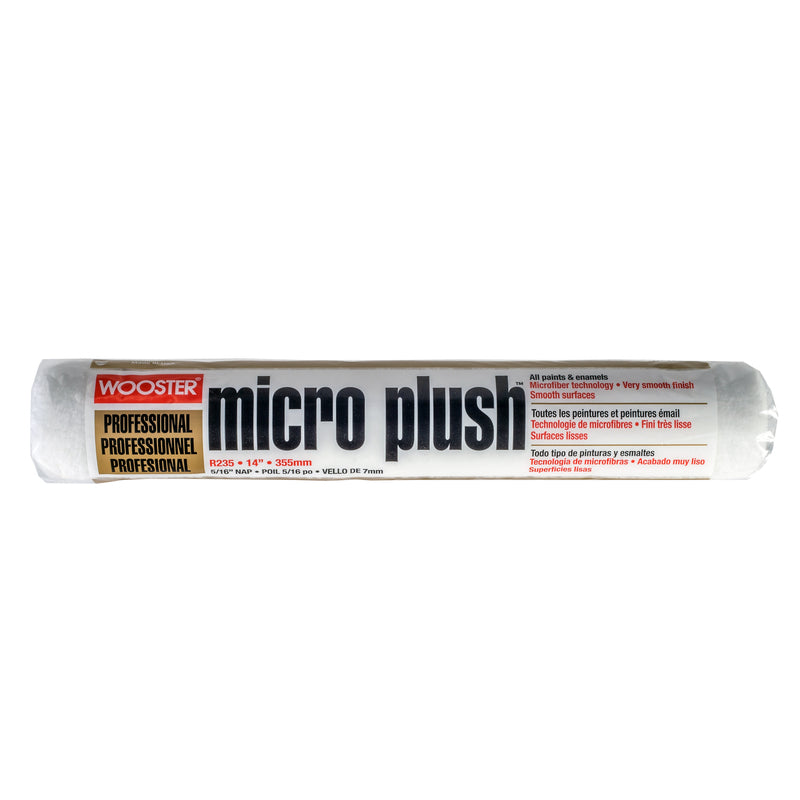 Wooster Micro Plush Microfiber 14 in. W X 5/16 in. Regular Paint Roller Cover 1 pk