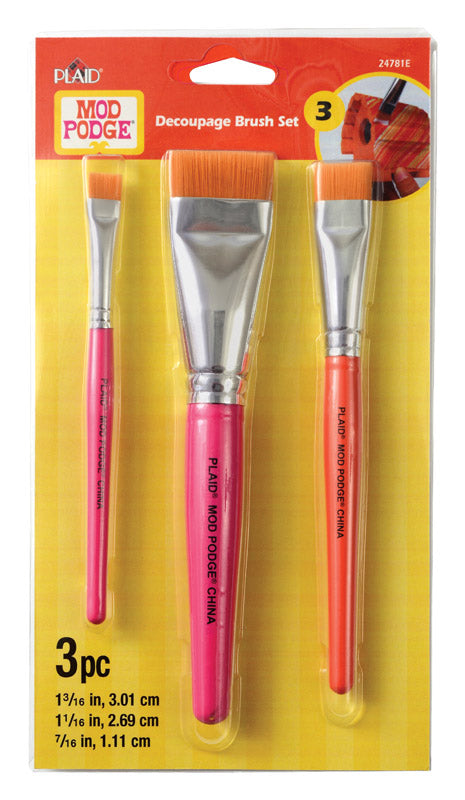 Plaid Mod Podge Flat Decoupage Brush Set