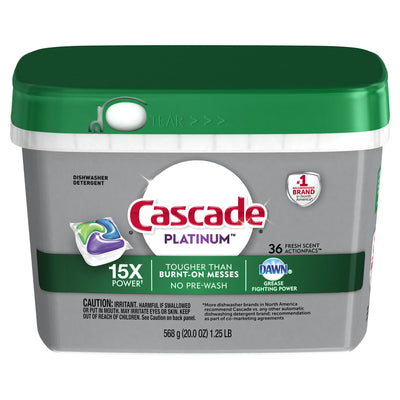 Cascade Platinum Actionpacs Fresh Scent Pods Dishwasher Detergent 20 oz 36 pk