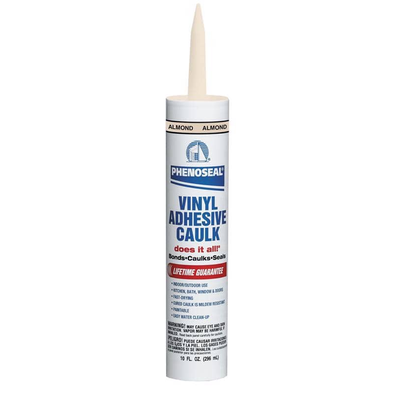 Phenoseal Almond Vinyl All Purpose Adhesive Caulk 10 oz