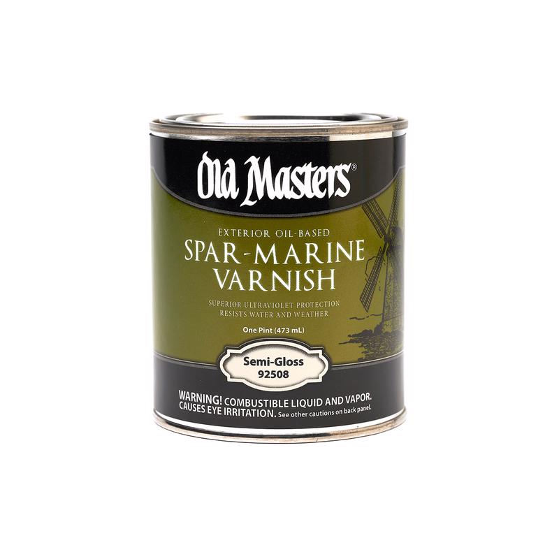 Old Masters Semi-Gloss Clear Oil-Based Marine Spar Varnish 1 pt