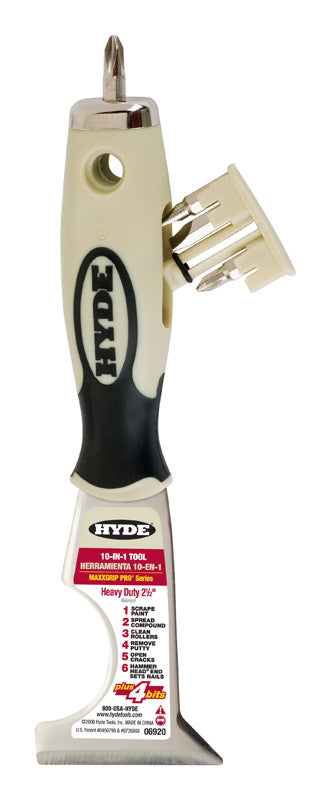 Hyde MaxxGrip 3 in. W X 8-1/8 in. L Silver Carbon Steel Painters Tool