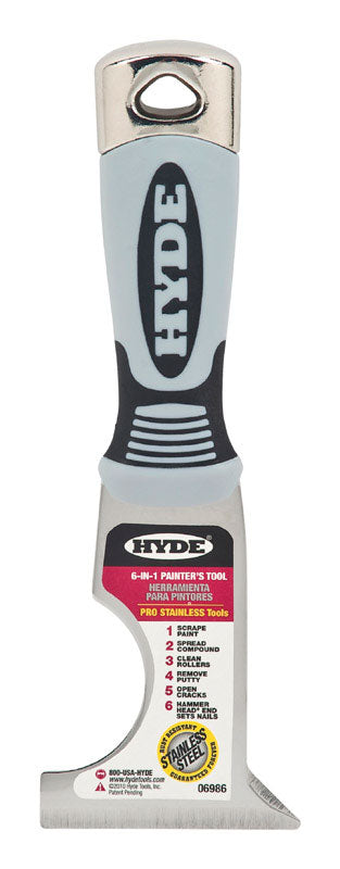 Hyde 2-1/2 in. W Stainless Steel 6-in-1 Painter's Tool