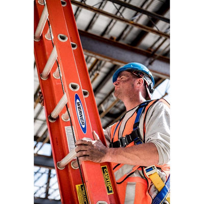 Werner 24 ft. H Fiberglass Telescoping Extension Ladder Type IA 300 lb. capacity