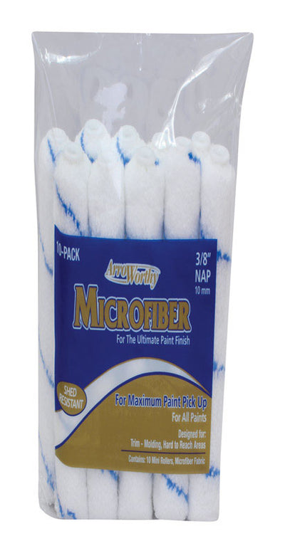 Arroworthy Microfiber 4 in. W X 3/8 in. Mini Paint Roller Cover 10 pk