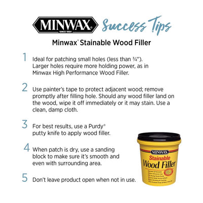 Minwax Stainable Natural Wood Filler 16 oz