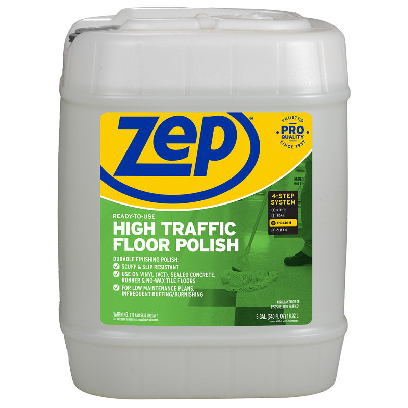Zep High Traffic No Scent Floor Polish Liquid 5 gal