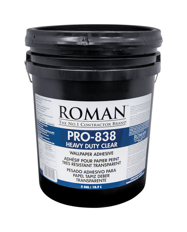 Roman PRO-838 Heavy Duty Clear High Strength Modified Starches Wallpaper Adhesive 5 gal