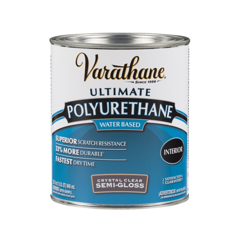 Varathane Ultimate Semi-Gloss Crystal Clear Water-Based Polyurethane 1 qt