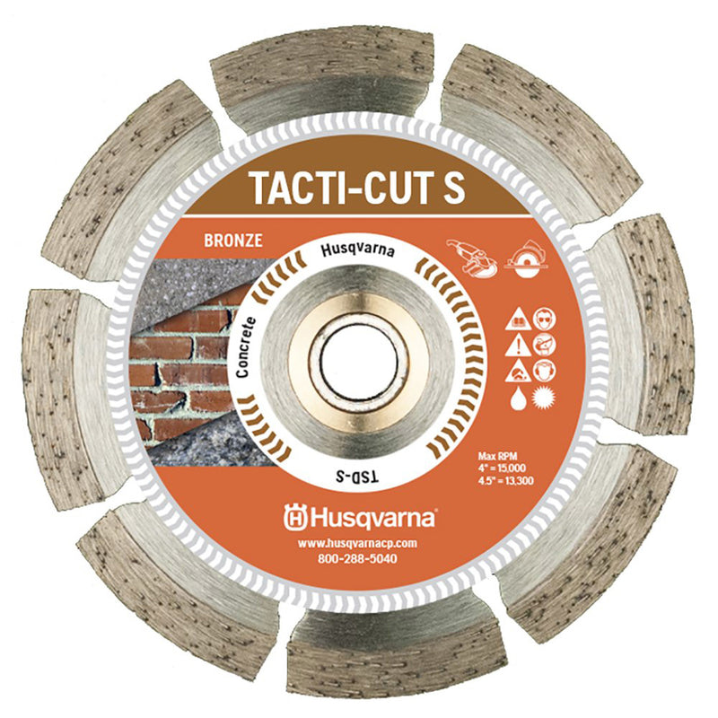 Husqvarna Tacti-Cut Dri Disc 4 in. D X 7/8 in. Steel Segmented Rim Diamond Saw Blade 1 pk