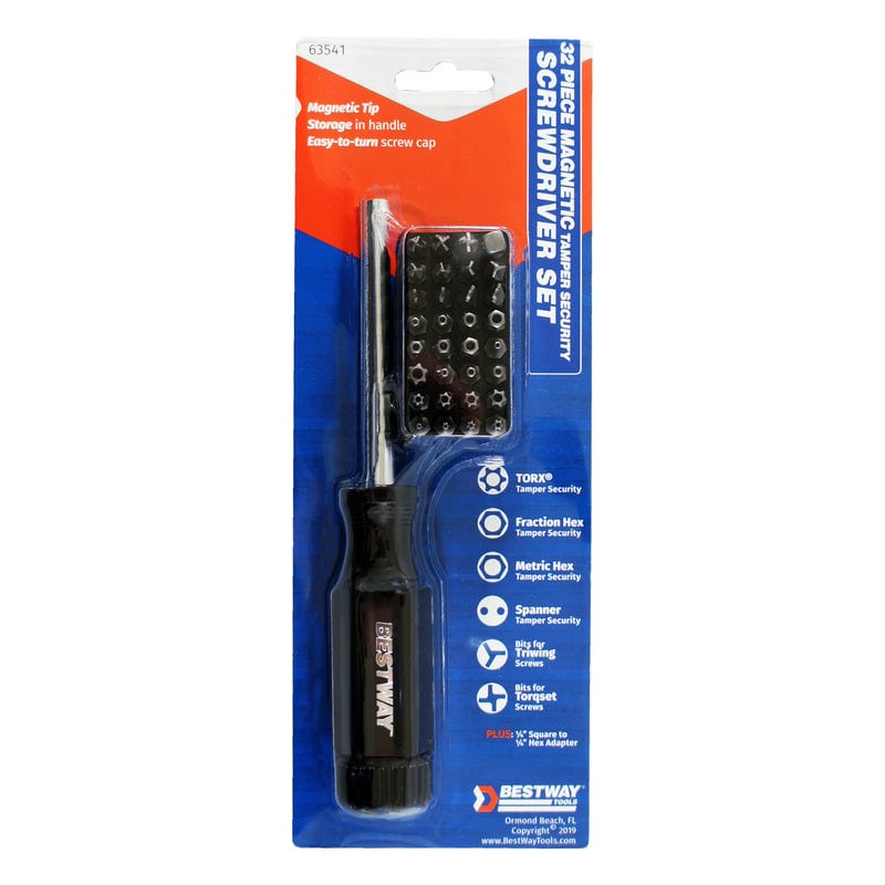 Best Way Tools 32 pc Tamper Security Multi-Bit Screwdriver Set 8 in.