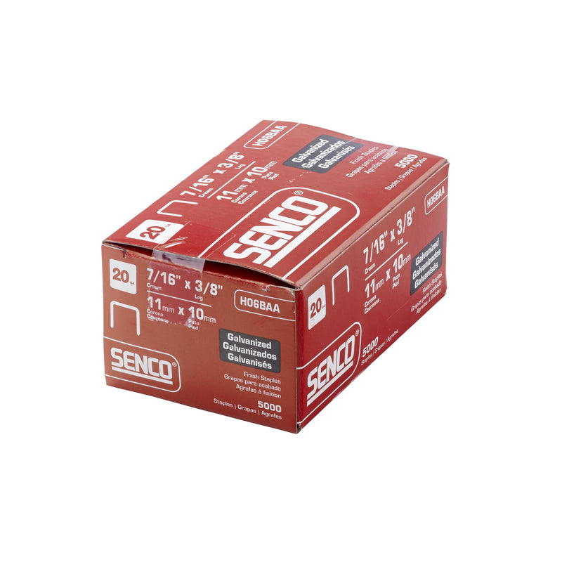 Senco 7/16 in. W X 3/8 in. L 20 Ga. Narrow Crown Fine Wire Staples 5000 pk