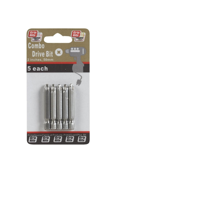 Grip-Rite Phillips/Square 2 in. L Combo Power Bit Set Steel 5 pc