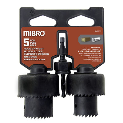 MIBRO Carbon Steel Hole Saw Set 5 pc