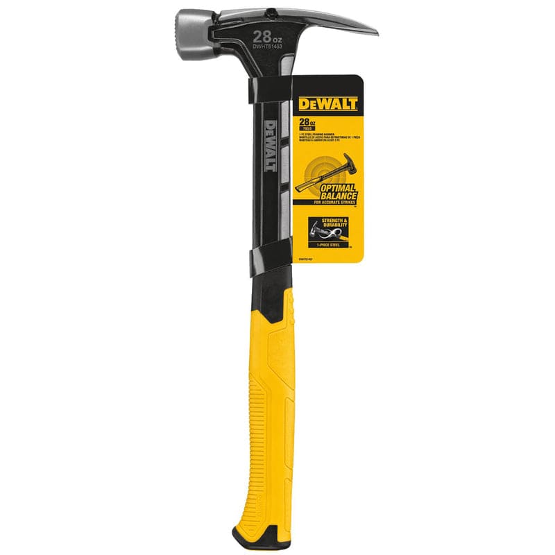 DeWalt 28 oz Checkered Face Framing Hammer 8-1/2 in. Steel Handle