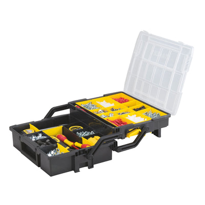Stanley Sortmaster 15.75 in. Multi Level Organizer with Clear Lid Black/Yellow