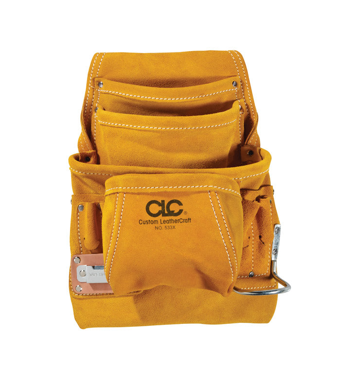 CLC 7.75 in. W X 16 in. H Leather Tool Pouch 10 pocket Tan 1 pc