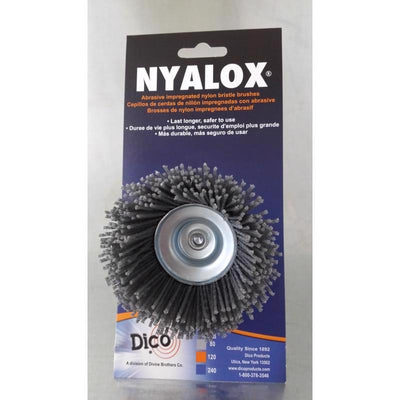 Dico Nyalox 2.5 in. D X 1/4 in. X 1/4 in. D Crimped Nylon Mandrel Mounted Cup Brush 4500 rpm 1 pc