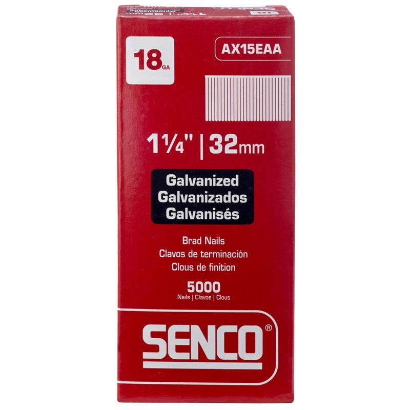 Senco 1-1/4 in. 18 Ga. Straight Strip Galvanized Brad Nails 5000 pk