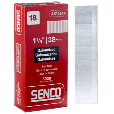 Senco 1-1/4 in. 18 Ga. Straight Strip Galvanized Brad Nails 5000 pk