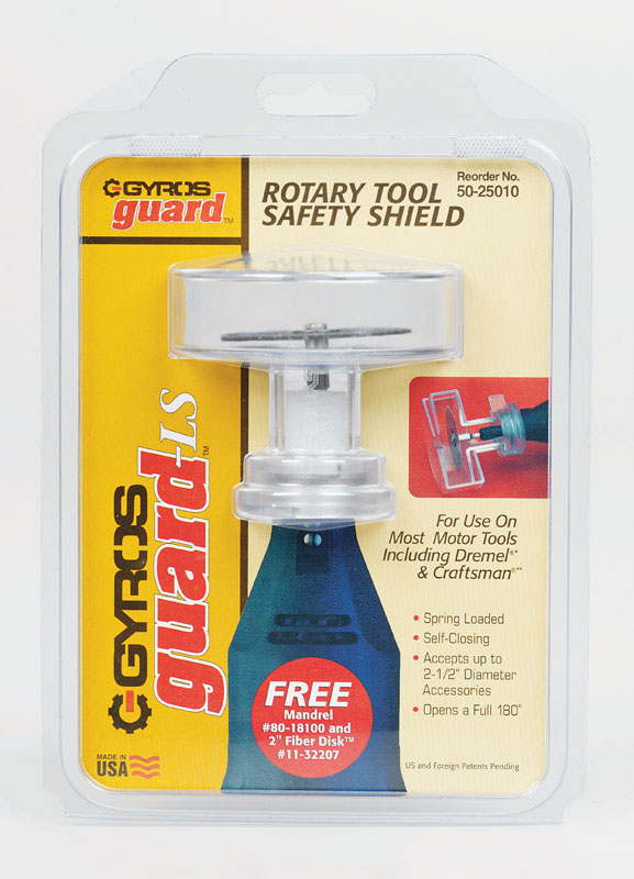 Gyros Tools GyrosGuard 2 1/2 in. X 4 in. L Plastic Round Rotary Tool Safety Shield Kit 3 pc