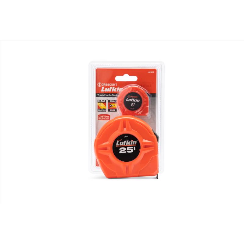 Lufkin 25 and 6 ft. L Tape Measure Set 2 pk